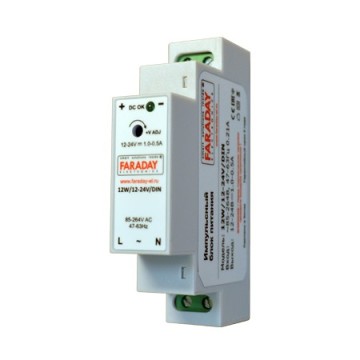 Блок питания с креплением на DIN рейку 12W/12-24V