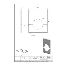 Декоративная панель для дымохода 280 x 340 mm, DN 100/150