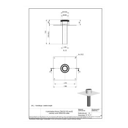 Покрытие шахты с оголовком 300 x 300 mm, DN 60/100