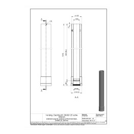 Удлинение элемента прохода через крышу (укорачиваемое) черный 955 mm DN 80/125