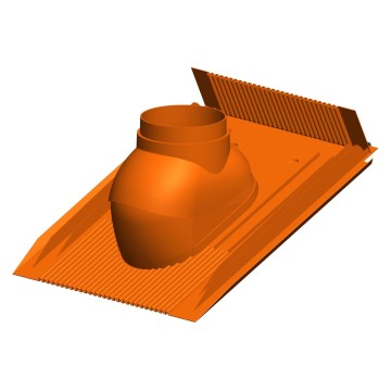 Скатная черепица 25° - 50° (кирпично-красного цв.) 360 x 395 мм DN 60/100-DN 80/125