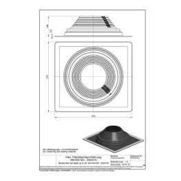 Приспособляемый крышный проходной элемент до 20° (375 x 415 mm), DN 100/150-DN 110/160 Iron Poly