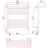 Полотенцесушитель электрический Богема с полкой 2.0 600х500 левый